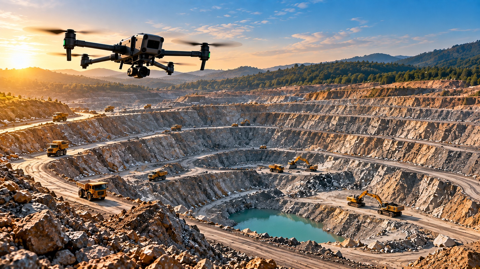 Mining quarry and pit drone inspection